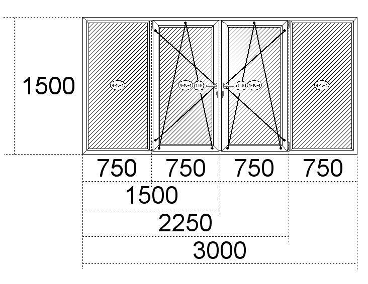 Стандартные окна ПВХ: размеры - высота и ширина Сергиев Посад